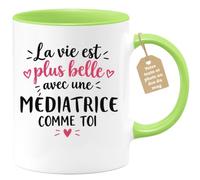 Café-Croissant - Mug La Vie Est Plus Belle Avec Une Médiatrice Comme Toi - | Mug avec message touchant pour femme spéciale Médiatrice