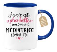 Café-Croissant - Mug La Vie Est Plus Belle Avec Une Médiatrice Comme Toi - | Mug avec message touchant pour femme spéciale Médiatrice