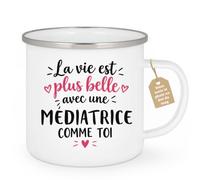 Café-Croissant - Mug La Vie Est Plus Belle Avec Une Médiatrice Comme Toi - | Mug avec message touchant pour femme spéciale Médiatrice