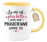Café-Croissant - Mug La Vie Est Plus Belle Avec Une Musicienne Comme Toi - | Mug avec message touchant pour femme spéciale Musicienne