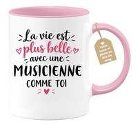 Café-Croissant - Mug La Vie Est Plus Belle Avec Une Musicienne Comme Toi - | Mug avec message touchant pour femme spéciale Musicienne