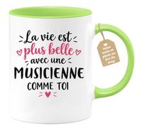 Café-Croissant - Mug La Vie Est Plus Belle Avec Une Musicienne Comme Toi - | Mug avec message touchant pour femme spéciale Musicienne