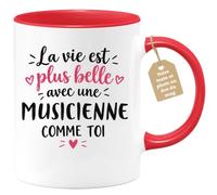 Café-Croissant - Mug La Vie Est Plus Belle Avec Une Musicienne Comme Toi - | Mug avec message touchant pour femme spéciale Musicienne