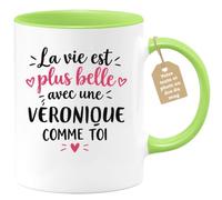Café-Croissant - Mug La Vie Est Plus Belle Avec Une Véronique Comme Toi - V | Mug original avec message inspirant pour une amie spéciale Véronique