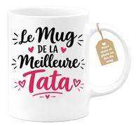 Café-Croissant - Mug Le Mug De La Meilleure Tata - Blanc/Céramique | Mug céramique personnalisable pour tata, cadeau parfait