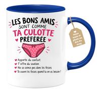 Café-Croissant - Mug Les Bons Amis Comme Ta Culotte Préférée - Bleu/Céramiq | Amusant et Confortable, Idéal pour les Bons Amis