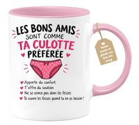Café-Croissant - Mug Les Bons Amis Comme Ta Culotte Préférée - Rose/Céramiq | Amusant et Confortable, Idéal pour les Bons Amis
