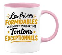 Café-Croissant - Mug Les Frères Formidables Deviendront Tontons Exceptionne | Idée Cadeau Originale pour Tonton