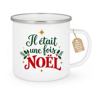 Café-Croissant - Mug Magique Il Était Une Fois Noël - Blanc/Emaille | Parfait pour des moments chaleureux durant les fêtes.