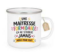 Café-Croissant - Mug Maîtresse Formidable Ça Ne S'oublie Jamais - Blanc/Ema | Remerciement spécial pour une maîtresse inoubliable