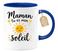 Café-Croissant - Mug Maman Tu Es Mon Soleil Mug Cadeau Touchant - Bleu/Céra | Mug en céramique imprimé pour maman avec un message touchant