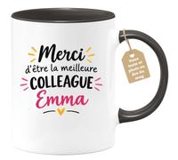 Café-Croissant - Mug Merci D'être La Meilleure Collègue Emma - Noir/Céramiq