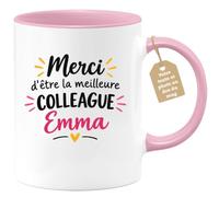 Café-Croissant - Mug Merci D'être La Meilleure Collègue Emma - Rose/Céramiq