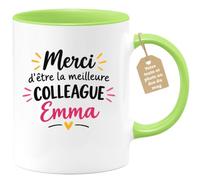 Café-Croissant - Mug Merci D'être La Meilleure Collègue Emma - Vert/Céramiq