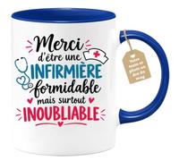 Café-Croissant - Mug Merci D'être Une Infirmière Formidable - Bleu/Céramiqu | Mug Cadeau Infirmière - Merci Pour Votre Dévouement