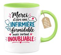 Café-Croissant - Mug Merci D'être Une Infirmière Formidable - Vert/Céramiqu | Mug Cadeau Infirmière - Merci Pour Votre Dévouement