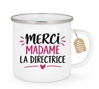 Café-Croissant - Mug Merci Madame La Directrice Cadeau - Blanc/Emaille