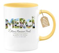 Café-Croissant - Mug Merci Monsieur Paul Le Meilleur Des Maîtres - Jaune/Cé | Idéal pour remercier un maître d'école