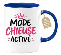 Café-Croissant - Mug Mode Chieuse Activé, Cadeau Drôle Et Original - Bleu/C | Mug avec phrase amusante pour chieuses, cadeau original