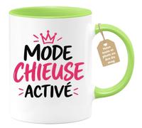 Café-Croissant - Mug Mode Chieuse Activé, Cadeau Drôle Et Original - Vert/C | Mug avec phrase amusante pour chieuses, cadeau original