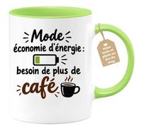 Café-Croissant - Mug Mode Économie D'énergie Besoin De Plus De Café - Vert/ | Design humoristique pour les amateurs de café en manque d'énergie