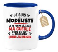 Café-Croissant - Mug Modéliste Imagine Que J'ai Raison - Bleu/Céramique | Design humoristique 'Je suis Modéliste imagine que j'ai raison'