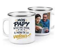 Café-Croissant - Mug Mon Papy N'est Pas Vieux, Il Prend De La Valeur - Blan | Mug humoristique pour grand-père, cadeau amusant