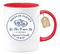 Café-Croissant - Mug Noce De Faïence 9 Ans Legrand & Camille 25/08/2024 - R | Célébrez vos 9 ans avec ce mug personnalisé