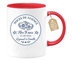 Café-Croissant - Mug Noce De Faïence 9 Ans Legrand & Camille 25/08/2024 - R | Célébrez vos 9 ans avec ce mug personnalisé