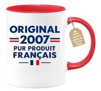 Café-Croissant - Mug Original 2007 Pur Produit Français - Rouge/Céramique | Design unique célébrant une création française