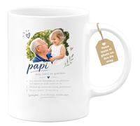 Café-Croissant - Mug Papi Mon Héros Du Quotidien - Blanc/Céramique | Design Émouvant Pour Grand-Père Adoré