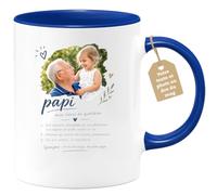 Café-Croissant - Mug Papi Mon Héros Du Quotidien - Bleu/Céramique | Design Émouvant Pour Grand-Père Adoré