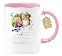 Café-Croissant - Mug Papi Mon Héros Du Quotidien - Rose/Céramique | Design Émouvant Pour Grand-Père Adoré