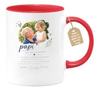 Café-Croissant - Mug Papi Mon Héros Du Quotidien - Rouge/Céramique | Design Émouvant Pour Grand-Père Adoré