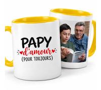 Café-Croissant - Mug Papy D'amour Pour Toujours - Jaune/Céramique | Mug cadeau pour Papy, design 'Papy d'amour'