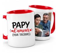 Café-Croissant - Mug Papy D'amour Pour Toujours - Rouge/Céramique | Mug cadeau pour Papy, design 'Papy d'amour'