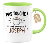 Café-Croissant - Mug Pas Touche Ce Café Appartient À Joseph - Vert/Céramiqu | Tasse humoristique pour ceux qui protègent leur café Joseph
