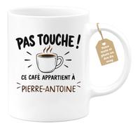 Café-Croissant - Mug Pas Touche Ce Café Appartient À Pierre Antoine - Blanc | Tasse humoristique pour ceux qui protègent leur café Pierre-Antoine