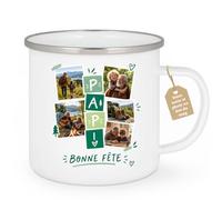 Café-Croissant - Mug Personnalisable Papi Aventure Bonne Fête - Blanc/Email | Mug parfait pour célébrer la fête des grands-pères