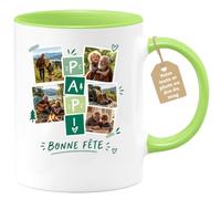 Café-Croissant - Mug Personnalisable Papi Aventure Bonne Fête - Vert/Cérami | Mug parfait pour célébrer la fête des grands-pères
