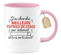 Café-Croissant - Mug Personnalisé J'Ai Cherché La Meilleure Tutrice De | Stage, Tu Es Sortie Direct, Cadeau Tasse Parfait Pour Noël Et - Rose/Céramique