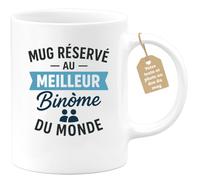 Café-Croissant - Mug Personnalisé Réservé Au Meilleur Binôme Du Monde Cadeau Tasse Duo Pour Noël Amis, Collègues Ou Partenaires - Blanc/Céramique