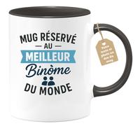 Café-Croissant - Mug Personnalisé Réservé Au Meilleur Binôme Du Monde Cadeau Tasse Duo Pour Noël Amis, Collègues Ou Partenaires - Noir/Céramique