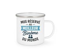 Café-Croissant - Mug Personnalisé Réservé Au Meilleur Binôme Du Monde Cadeau Tasse Duo Pour Noël Amis, Collègues Ou Partenaires - Blanc/Émaillé