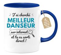 Café-Croissant - Mug Personnalisé Tasse Cadeau Noël J'Ai Cherché Meilleur | Danseur Sur Internet Tu Es Sortie Direct - Bleu/Céramique
