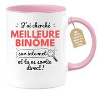 Café-Croissant - Mug Personnalisé Tasse Cadeau Noël J'Ai Cherché Meilleure | Binôme Sur Internet Tu Es Sortie Direct - Rose/Céramique