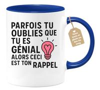 Café-Croissant - Mug Personnalisé Tasse Cadeau Noël Parfois Tu Oublies Que | Tu Es Génial Alors Ceci Est Ton Rappel - Bleu/Céramique