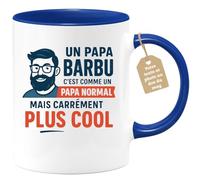 Café-Croissant - Mug Personnalisé Un Papa Barbu, C’Est Comme Normal, Mais | Encore Plus Cool Cadeau Pour Noël Tasse Et Fun Futur Anniversaire Fête Des Pères - Bleu/Céramique