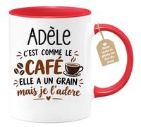 Café-Croissant - Mug Prénom Adèle C'est Comme Le Café Elle A Un Grain - Rou | Mug humoristique avec phrase sur le café et Adèle