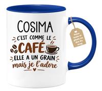Café-Croissant - Mug Prénom Cosima C'est Comme Le Café Elle A Un Grain - Bl | Mug humoristique avec phrase sur le café et prénom femme Cosima